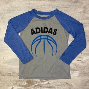 EUC Adidas Blue Grey Dri Fit Basketball Shirt Size 6 Years